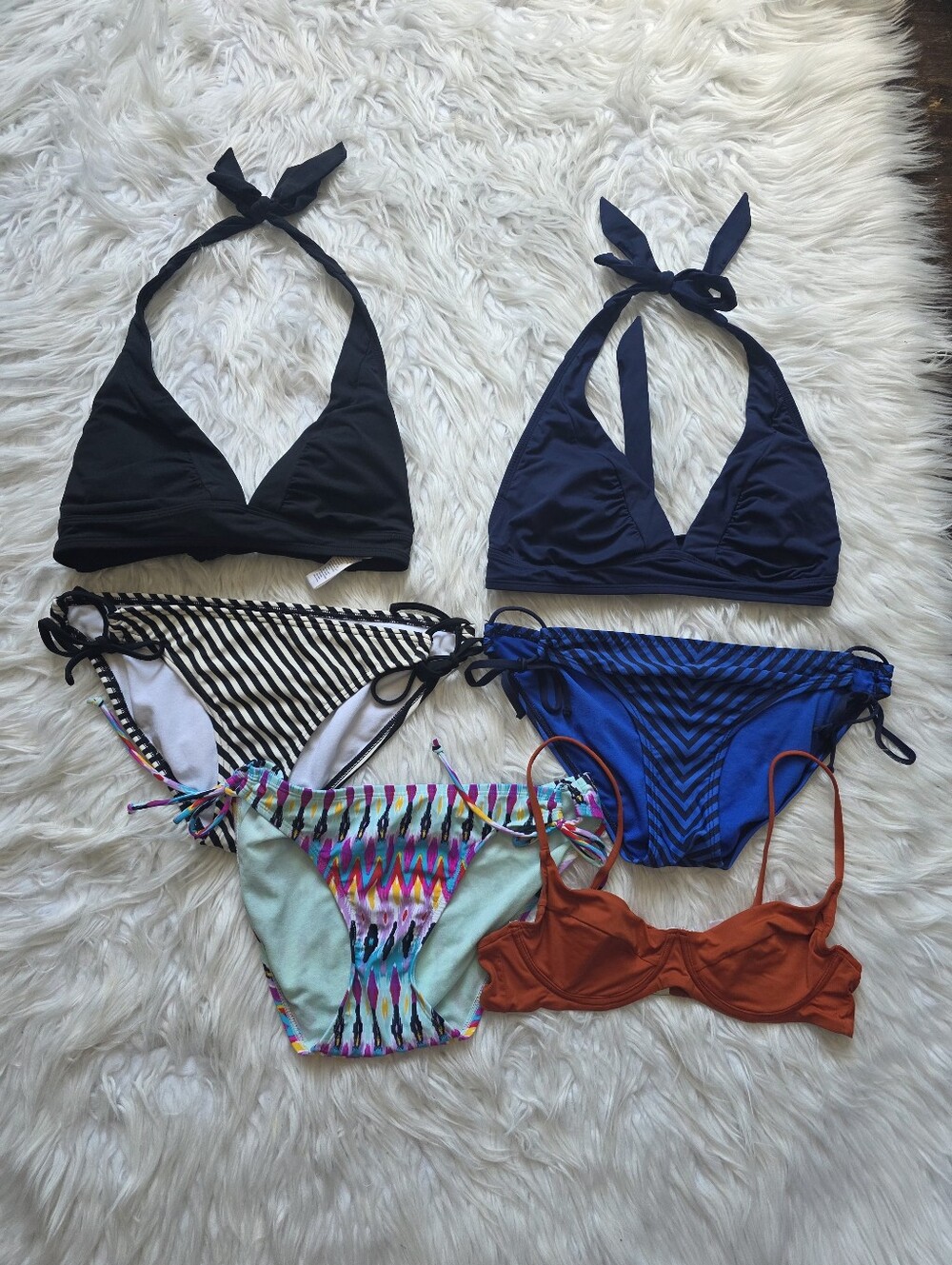 Athleta Mixed Bikini Set in Black, Navy, Blue, Rust & Multicolor